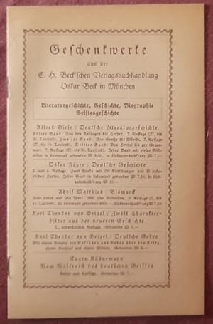 Verlagswerbung / Werbeprospekt der C.H. Beck'schen Verlagsbuchhandlung Oskar Beck, München (Liter...