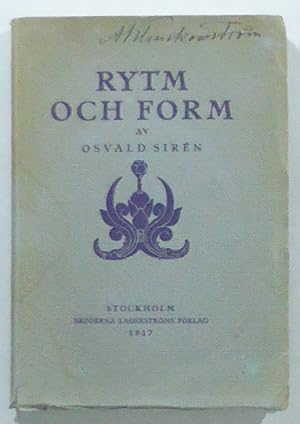 Image du vendeur pour Rytm och form. Och andra fragmenter om kinesisk och europeisk mlarkonst. mis en vente par Patrik Andersson, Antikvariat.