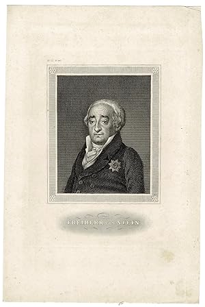 Bild des Verkufers fr Portrait: Freiherr von Stein. Stahlstich. zum Verkauf von Biblion Antiquariat