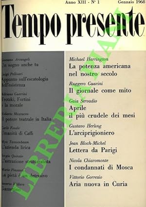 Tempo presente. Rivista mensile di informazione e discussione. 1968.