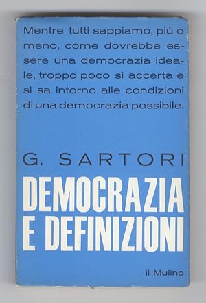 Democrazia e definizioni. (Terza edizione).