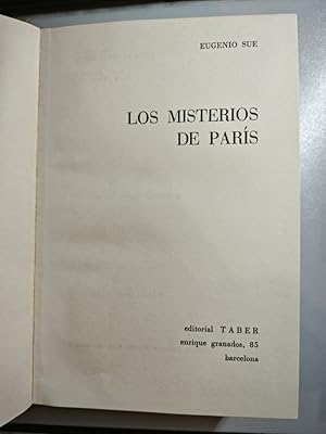 Seller image for Los misterios de Paris. for sale by TraperaDeKlaus