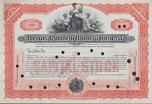 Seller image for Boston Railroad Holding Company 100-share stock certificate 1911 unissued for sale by The Jumping Frog