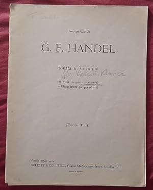 Sonata in G minor for Viola da Gamba (or Viola) and harpsichord (or pianoforte) (Thurston Dart)