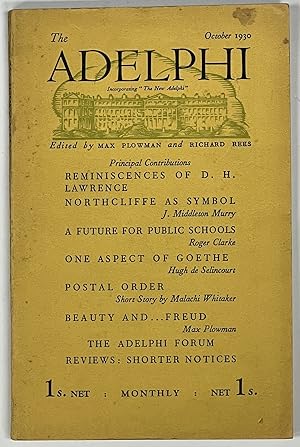 Seller image for The ADELPHI, Vol. I. No. 1. New Series. October 1930 for sale by Tavistock Books, ABAA