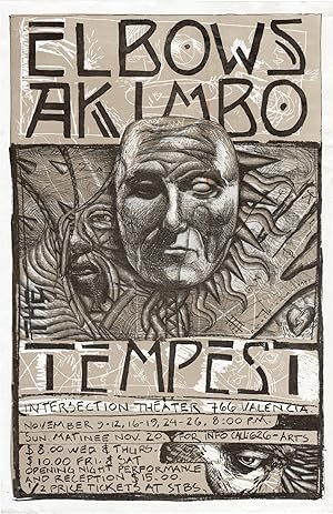 The Tempest (Original two-color poster for the premiere of the 1988 play at the Intersection Thea...