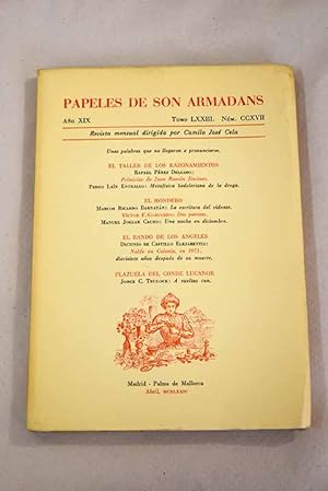 Bild des Verkufers fr Papeles de Son Armadans, ao XIX, tomo LXXIII, n. CCXVII (abril, 1974).:: Unas palabras que no llegaron a pronunciarse; Primicias de Juan Ramn Jimnez; Metafsica bodeleriana de la droga; La escritura del vidente; Dos poemas; Una noche en diciembre; Nolde en Colonia en 1973, diecisiete aos despus de su muerte; A vueltas con zum Verkauf von Alcan Libros