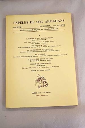 Imagen del vendedor de Papeles de Son Armadans, ao XXIII, tomo LXXXIX, n. CCLXVII (junio, 1978).:: Saber vidas ajenas: un tema de vida y literatura y sus variantes cervantinas; Sobre Insistencias en Luzbel y la poesa de Francisco Brines; Otras ntulas al Libro de buen amor; Poemas; Antesala del orculo; Verano o hasto; Maricopa (retablillo de la desflorada y el escorpin) a la venta por Alcan Libros