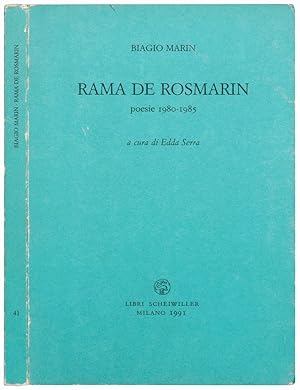 Bild des Verkufers fr Rama de rosmarin. Poesie 1980-1985 a cura di Edda Serra. zum Verkauf von Libreria Alberto Govi di F. Govi Sas