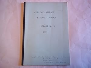 Bild des Verkufers fr Medieval Village Research Group. Report No. 25, 1977 zum Verkauf von Carmarthenshire Rare Books