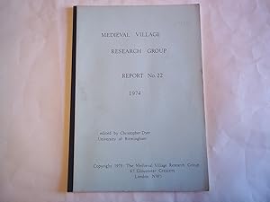 Seller image for Medieval Village Research Group. Report No. 22, 1974 for sale by Carmarthenshire Rare Books