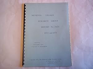 Image du vendeur pour Medieval Village Research Group. Report No. 20/21, 1972 and 1973. mis en vente par Carmarthenshire Rare Books