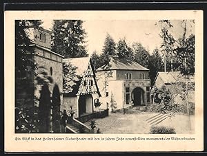 Bild des Verkufers fr Ansichtskarte Heidenheim, Heidenheimer Volksschauspiele Der arme Konrad 1928, Bhne mit monumentalen Bauten zum Verkauf von Bartko-Reher