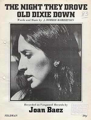 The Night The Drove Old Dixie Down Joan Baez Sheet Music