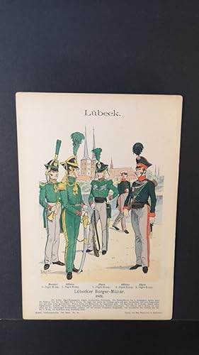 Image du vendeur pour Chromolithografie von 1896. Lbeck. Lbecker Brger-Militr. 1831. mis en vente par ANTIQUARIAT Franke BRUDDENBOOKS