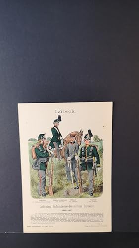 Bild des Verkufers fr Chromolithografie von 1896. Lbeck. Leichtes Infanterie-Bataillon. 1864-1867. zum Verkauf von ANTIQUARIAT Franke BRUDDENBOOKS