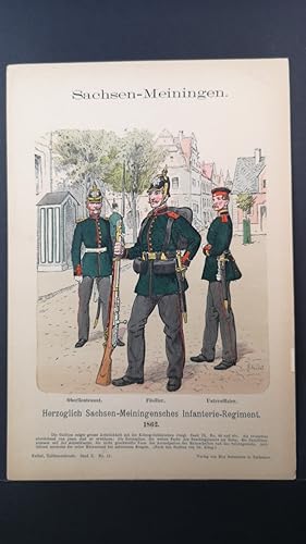 Imagen del vendedor de Chromolithografie von 1896. Sachsen-Meiningen. Herzoglich Sachsen-Meiningensches Infanterie-Regiment 1862. a la venta por ANTIQUARIAT Franke BRUDDENBOOKS