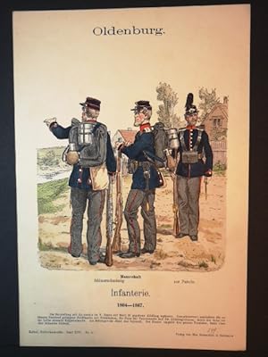 Bild des Verkufers fr Chromolithografie von 1896. Oldenburg. Infanterie 1864-1867 zum Verkauf von ANTIQUARIAT Franke BRUDDENBOOKS