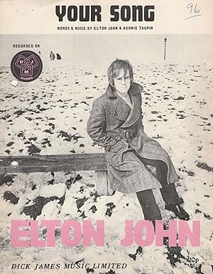 Your Song V Rare Elton John 1960s Sheet Music Please Read
