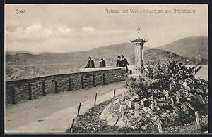 Ansichtskarte Graz, Wettersäule mit Wenenhäuschen am Schlossberg