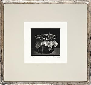 Krebs und Glas. [19]80. [Signierte Original-Radierung, gerahmt / signed original etching, framed].