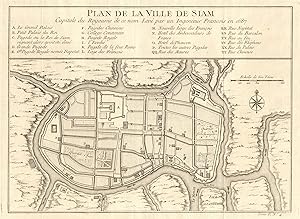 Plan de la Ville de Siam, capitale du Royaume de ce nom; levé par un Ingenieur François en 1687 [...