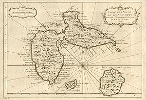 Carte de l'Isle de la Guadeloupe [Map of the island of Guadeloupe]