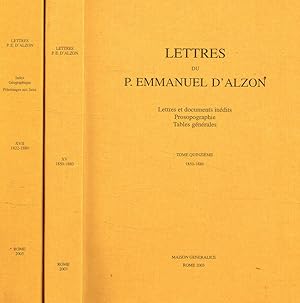 Bild des Verkufers fr Lettres du P. Emmanuel D'Alzon. Vol.V, XVII V-Lettres et documents indits, prosopographie, table gnrales. XVII-Index gographique plerinages aux Lieux zum Verkauf von Biblioteca di Babele