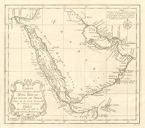 Carte de la Coste dArabie, Mer Rouge, et du Golfe de Perse, Tirée de la Carte Françoise de l'Oce...