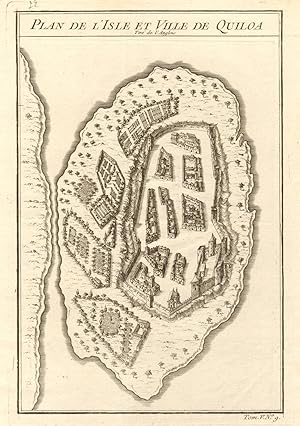 Plan de I'isle et Ville de Quiloa tiré de l'Anglois [Plan of the island and city of Kilwa]