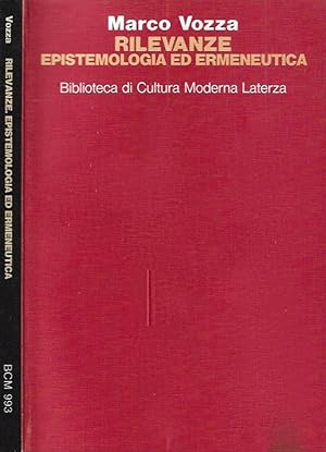 Bild des Verkufers fr Rilevanze Epistemologia ed ermeneutica zum Verkauf von Biblioteca di Babele