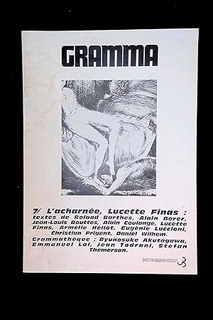 Imagen del vendedor de Gramma n7/ L'acharne, Lucette Finas a la venta por LibrairieLaLettre2