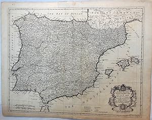 Bild des Verkufers fr Mapa Antiguo - Old Map : A MAP OF THE KINGDOMS OF SPAIN AND PORTUGAL from the latest & best zum Verkauf von LIBRERA MAESTRO GOZALBO