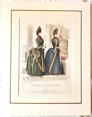 Bild des Verkufers fr Antiguo Grabado - Old Engraving : La moda elegante ilustrada. 1885. N 1842. Coloreada a mano. zum Verkauf von LIBRERA MAESTRO GOZALBO