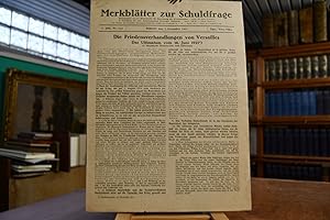 Bild des Verkufers fr Merkbltter zur Schuldfrage. 1. Jahr, Nr. 10a. zum Verkauf von Gppinger Antiquariat