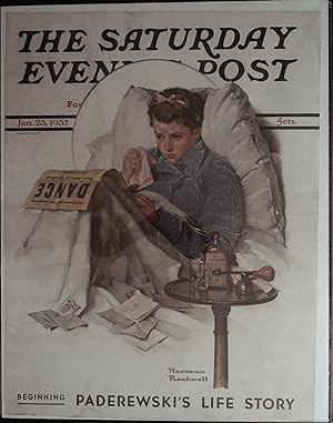Saturday Evening Post January 23, 1937 Norman Rockwell FRONT COVER ONLY