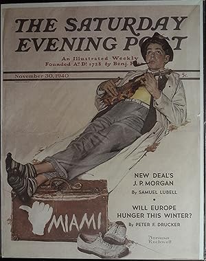 Saturday Evening Post November 30, 1940 Norman Rockwell FRONT COVER ONLY