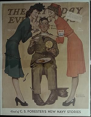 Saturday Evening Post February 7, 1942 Norman Rockwell FRONT COVER ONLY