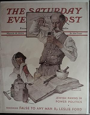 Saturday Evening Post March 18, 1939 Norman Rockwell FRONT COVER ONLY