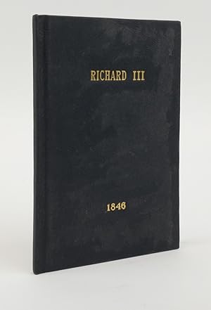 Imagen del vendedor de SHAKESPEARE'S HISTORICAL TRAGEDY OF RICHARD III a la venta por Second Story Books, ABAA