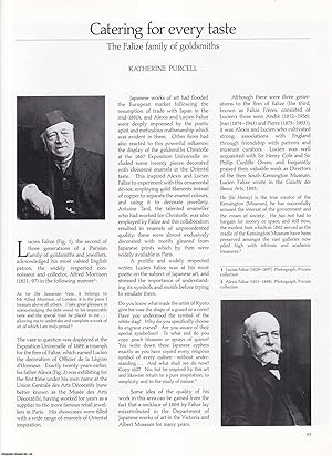 Seller image for The Falize Family of Goldsmiths. An original article from Apollo, International Magazine of the Arts, 1991. for sale by Cosmo Books
