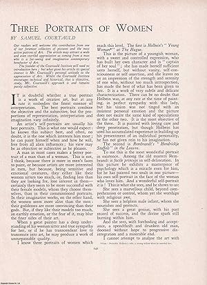 Imagen del vendedor de Three Portraits of Women: Holbein, Rembrandt and Lely. An original article from Apollo, International Magazine of the Arts, 1942. a la venta por Cosmo Books