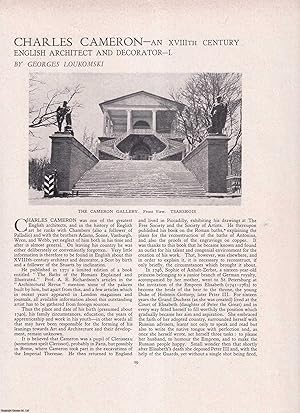 Immagine del venditore per Charles Cameron: Eighteenth Century English Architect and Decorator. An original article from Apollo, International Magazine of the Arts, 1942. venduto da Cosmo Books