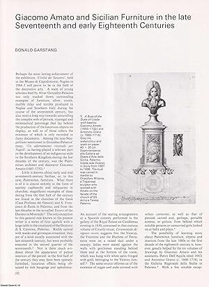 Seller image for Giacomo Amato and Sicilian Furniture in the Late Seventeenth and Early Eighteenth Centuries. An original article from Apollo, International Magazine of the Arts, 1986. for sale by Cosmo Books