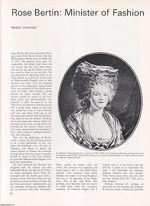 Seller image for Rose Bertin (1747-1813): Minister of Fashion. An original article from Apollo, International Magazine of the Arts, 1968. for sale by Cosmo Books