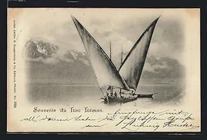 Ansichtskarte Segelschiffe auf dem Genfersee