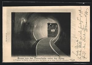 Ansichtskarte Berlin-Treptow, U-Bahn im Tunnel unter der Spree