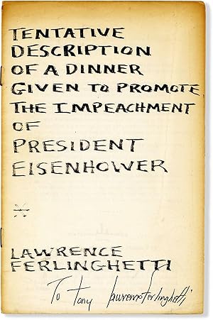 Tentative Description of a Dinner Given to Promote the Impeachment of President Eisenhower [Inscr...