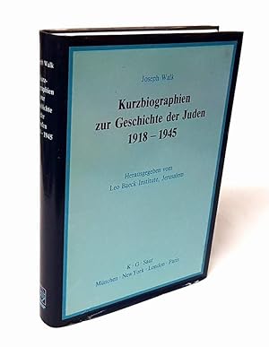 Bild des Verkufers fr Kurzbiographien zur Geschichte der Juden 1918-1945. Herausgegeben vom Leo Baeck Institute, Jerusalem. zum Verkauf von Antiquariat Dennis R. Plummer