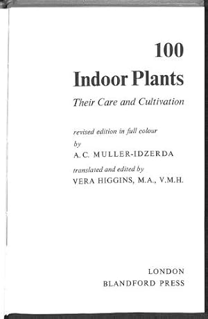 Seller image for 100 Indoor Plants for sale by WeBuyBooks